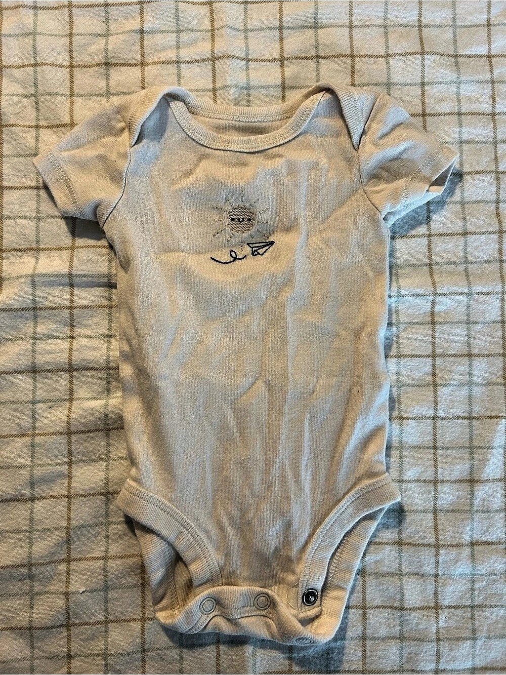 Carter's Sun and Paper Airplane Embroidered Bodysuit White Baby